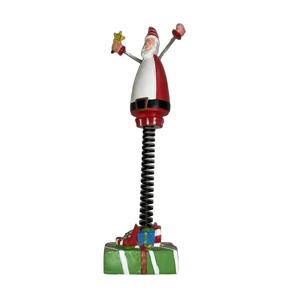 Christmas Holiday Santa Claus Springy Bobble Head Desk Top Decoration